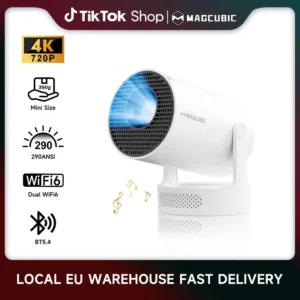[DE Lager] Magcubic HY300Pro+ Projektor 290ANSI Dual WiFi6 4K Decode BT5,4 Eingebauter Lautsprecher 0.8:1 KurzprojektionWurfverhältnis Native1280x720P Android 11 Allwinner H713 Heimkino Tragbar Mini Schlau Upgraded HY300Pro