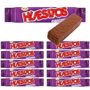 Huesitos Original – Caja 48 Barritas de Barquillo Cubiertas de Chocolate |   Snack Clásico Español